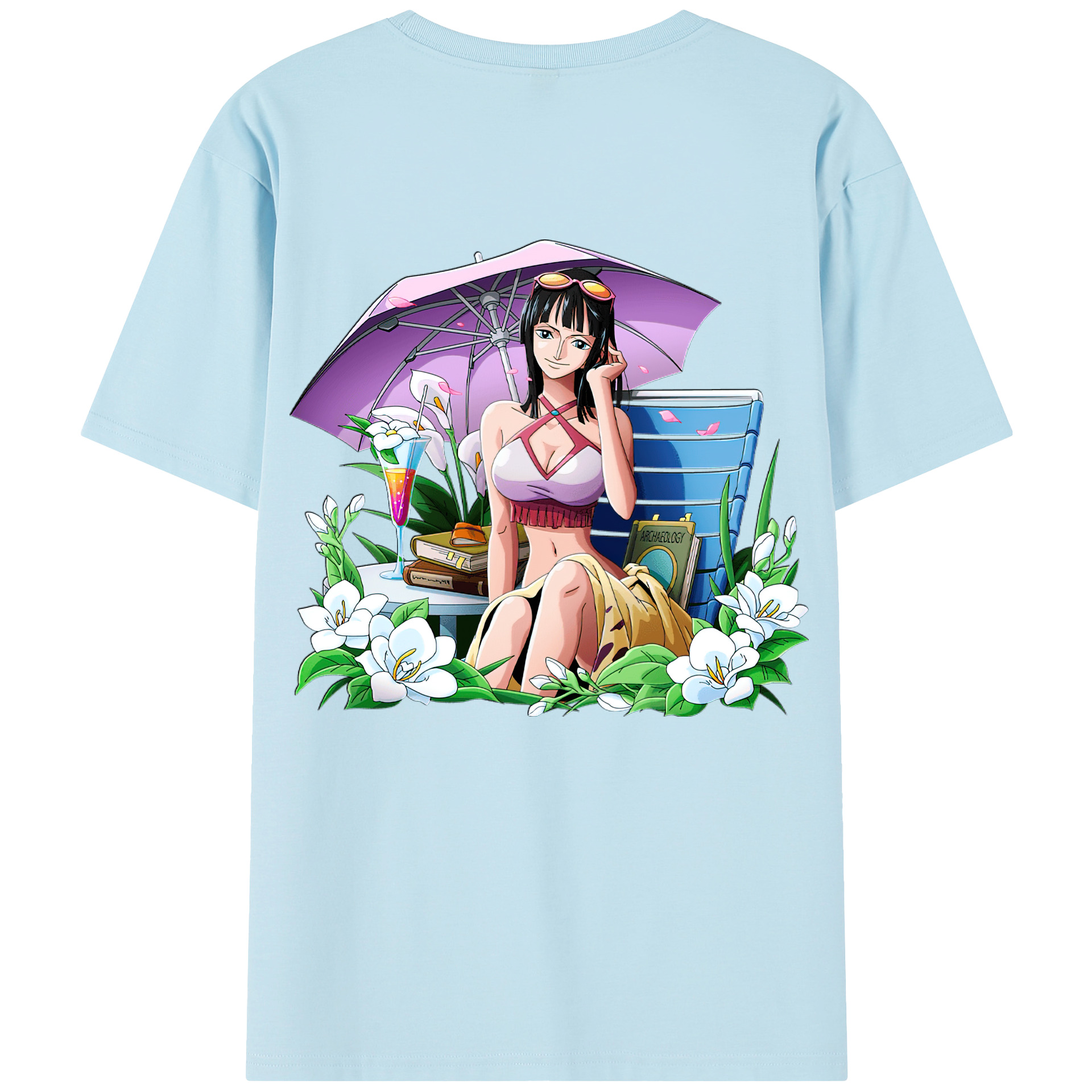 ワンピース ニコ・ロビン ONE PIECE Nico Robin 綿100％半袖Tシャツ（背面プリント）